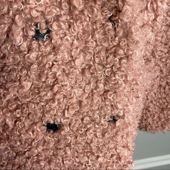 Jakke NWOT PINK FAUX LAMBS WOOL COAT JACKET - Picture 4 of 10